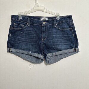 PAIGE Dark Blue Denim Jean Shorts